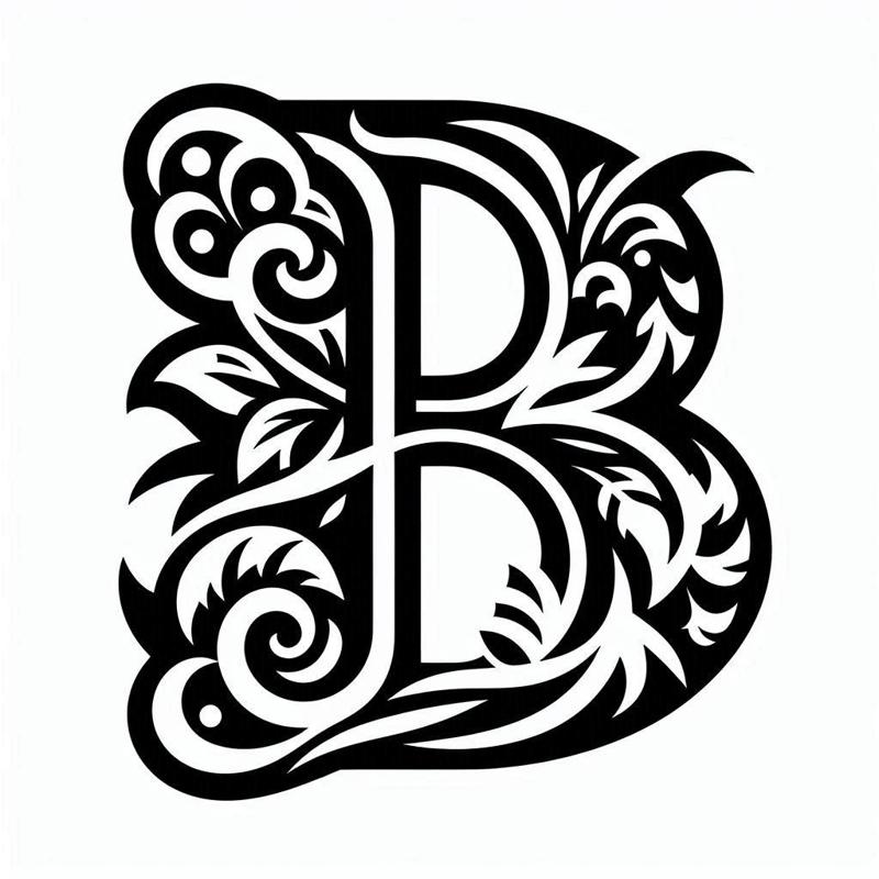 Frottage creation: letter B (version 5)