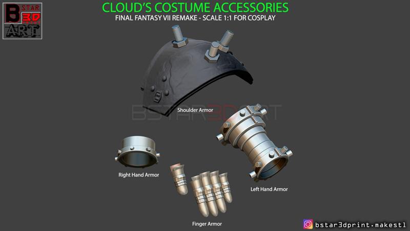 Cloud Armor Accessories - Final Fantasy VII Remake 3D print model
