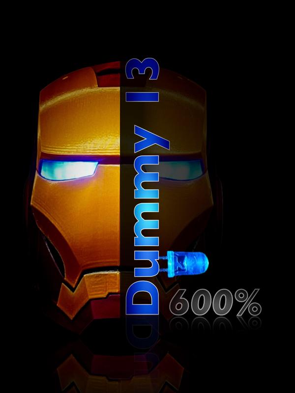 Iron Man Head Desktop Display & 600% Dummy 13 With Lighted Eyes