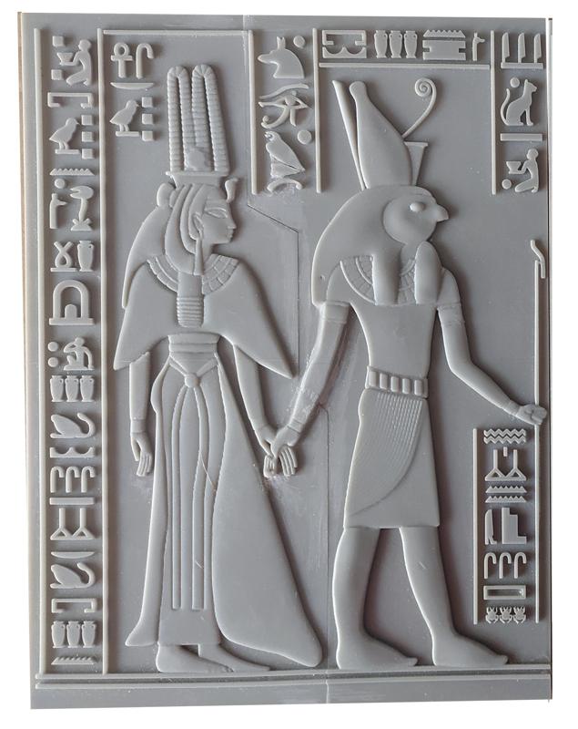 Egyptian Relief Horus and Queen Nefertiti rel04