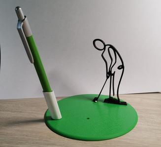 Golf green s držákem na propisku - Green with a pen holder
