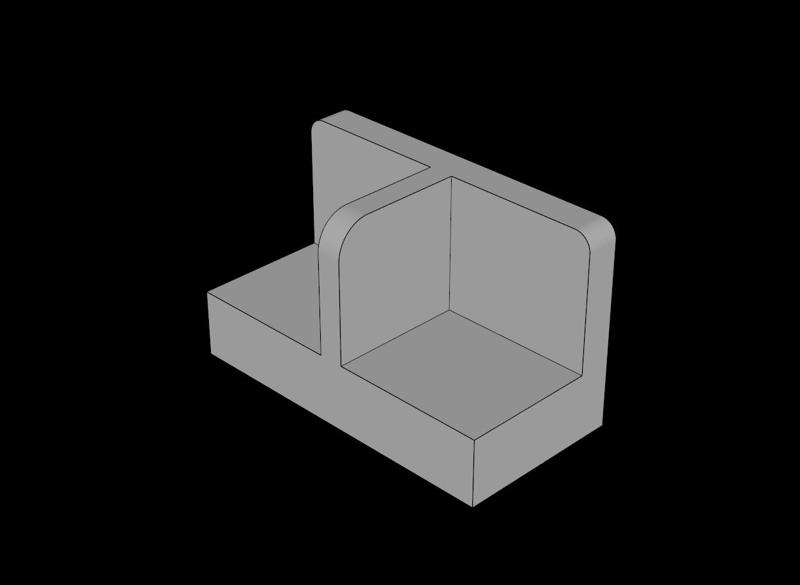 Lego Compatible (93095.dat) Panel  1 x  2 x  1 with Thin Central Divider and Rounded Corners