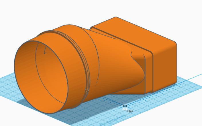 Rectangle Ventilation 110x55mm to 100mm Ø V2