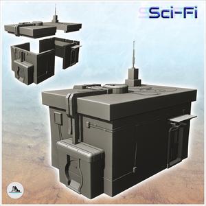 Futuristic house with bionic door and exterior drainpipes (18) - Future Sci-Fi SF Post apocalyptic Tabletop Scifi Wargaming Planetary exploration RPG Terrain