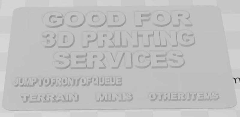 3d printing Gift Card