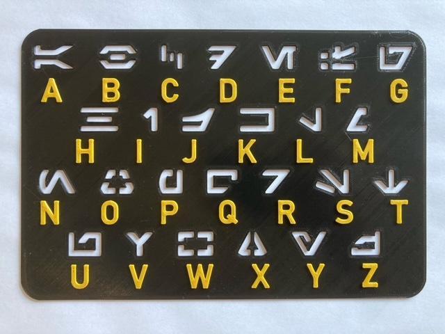 Aurebesh alphabet stencil