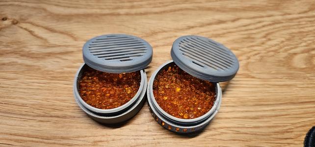 Silica Gel Dose rund mit Gewinde V3 / Round silica gel box with thread V3