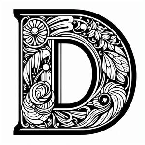 Frottage creation: letter D (version 3)