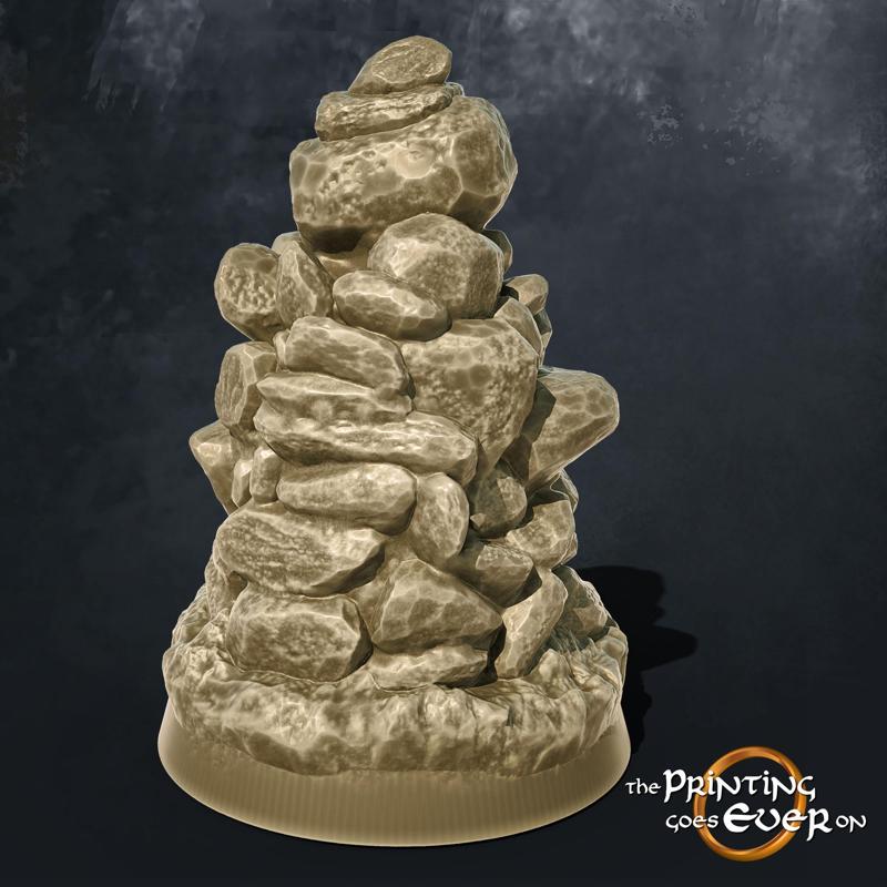 Stone Cairn Tabletop Marker