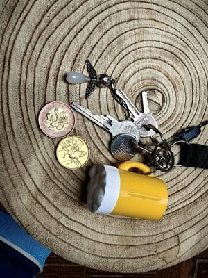A key ring for beer money.