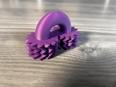 Double Herringbone Gear, Print in Place Fidget Example