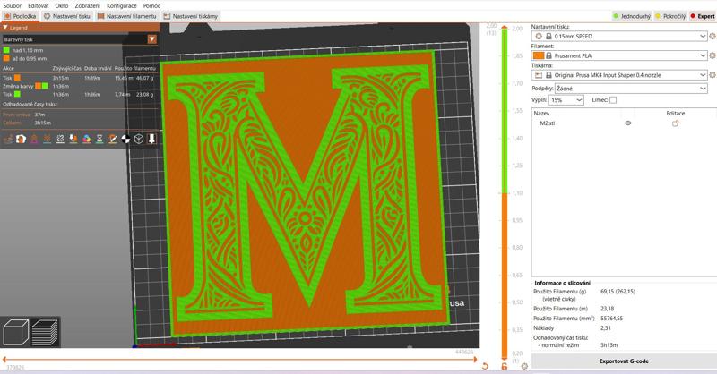 Frottage creation: letter M (version 3)