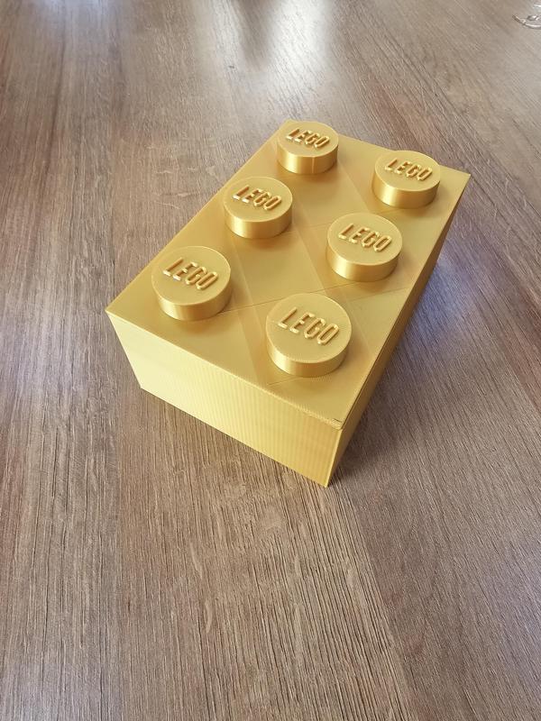 Golden lego brick storage