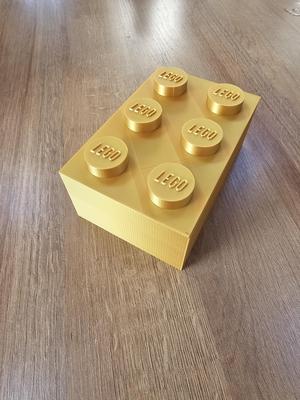 Golden lego brick storage