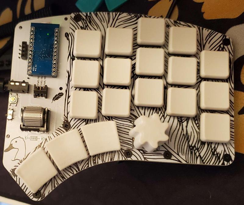 Waterfowl Keyboard Thumb Caps and Encoders