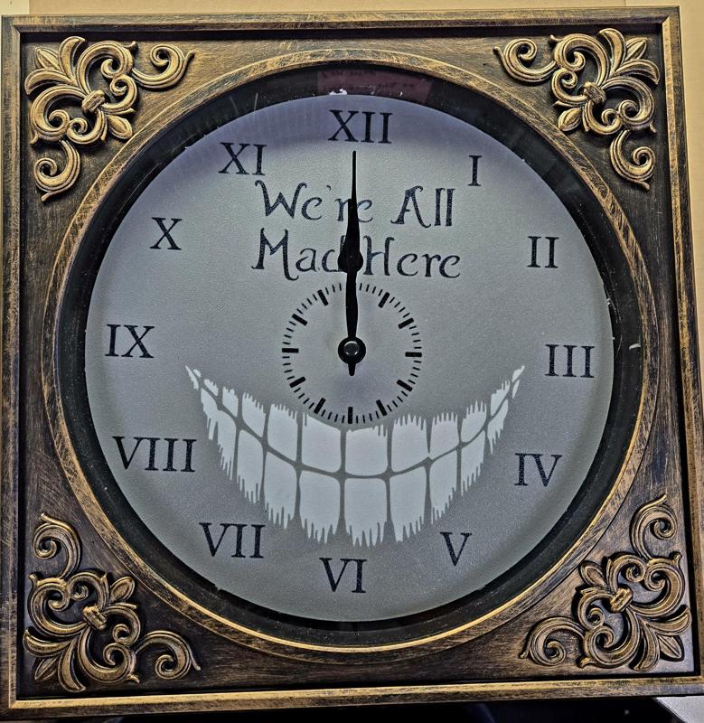 We're All Mad Here Clock Face