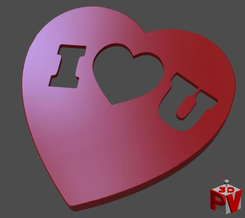 Heart Box I Love U Cutouts Lid