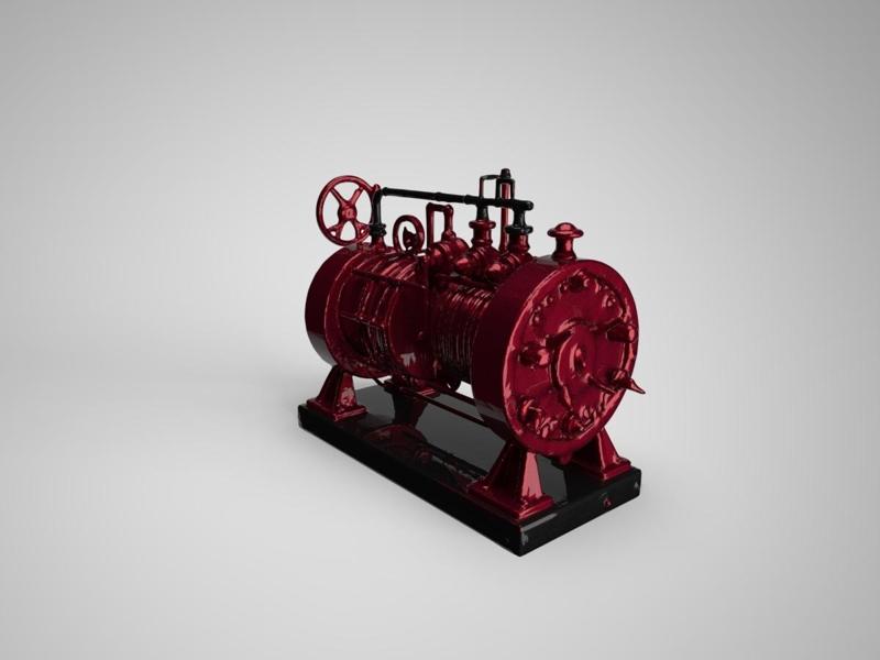 Vintage Industrial Steam Engine Model