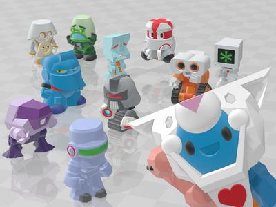 Adorabots - Chibi Robot Characters based on Classic Sci Fi