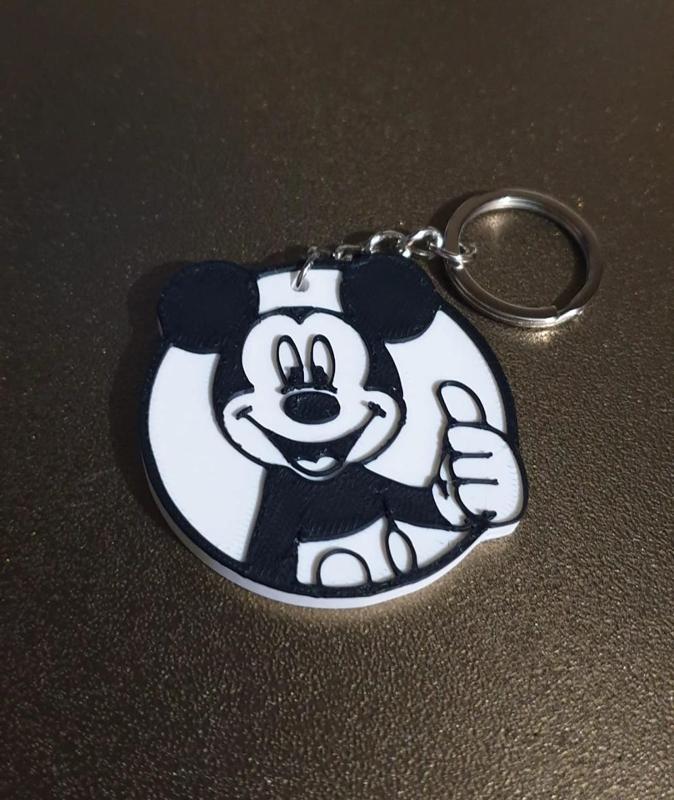 Keychain Mickey Black and White