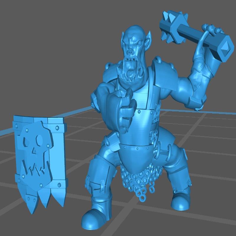 Ork Orc Hevy Armor Mace Shield