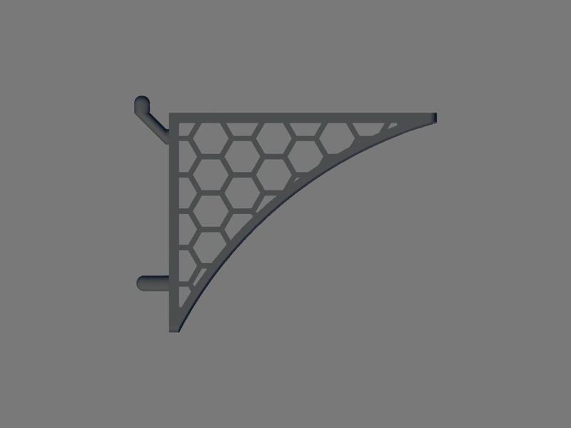 3" Honeycomb Shelf Bracket (Remix lehighluke) for Metal Pegboard