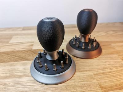 Screwdriver with Rotating Stand and Bit Storage