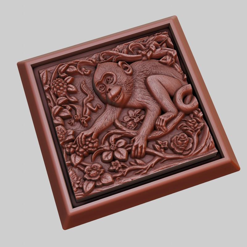 Monkey Animal 3D Model for CNC Router Laser & 3D Printer