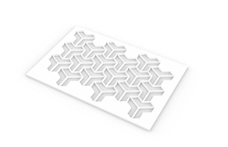 Infinite pattern stencil - Escher pattern stencil