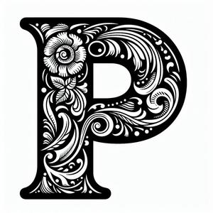 Frottage creation: letter P (version 1)
