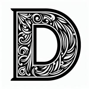 Frottage creation: letter D (version 1)