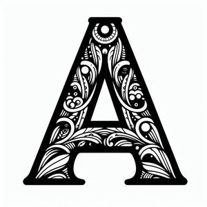 Frottage creation: letter A (version 3)