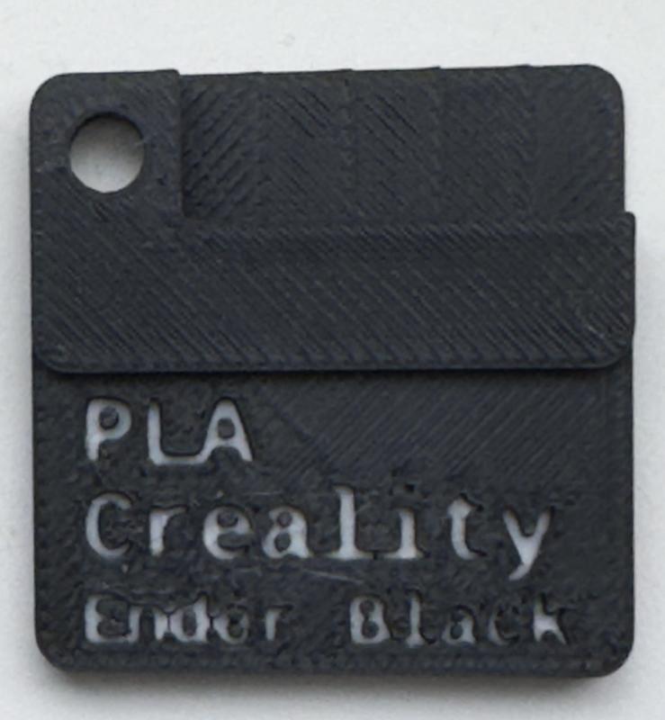 Material swatch, three lines, with inlayed text