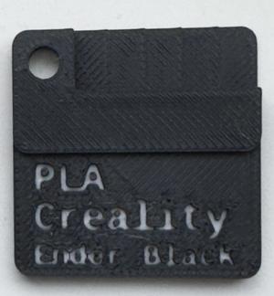 Material swatch, three lines, with inlayed text