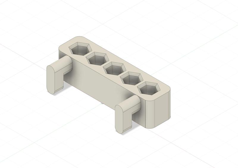 Skadis Holder for Five 1/4 Inch Hex Bits