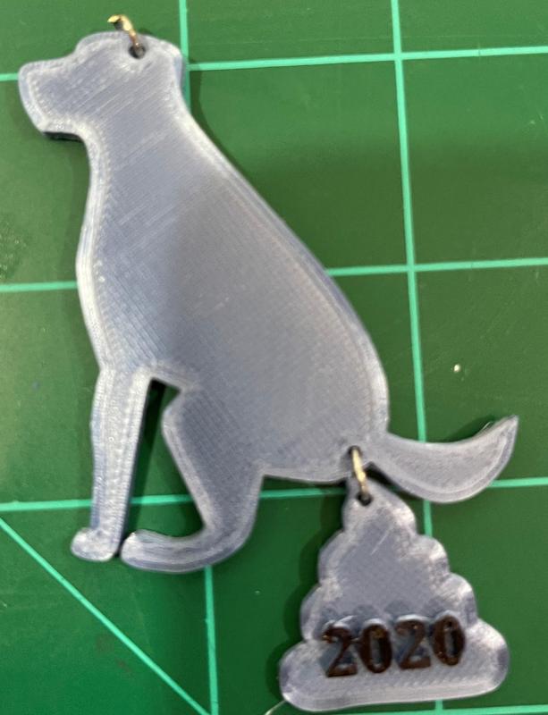 Pooping Dog ornament