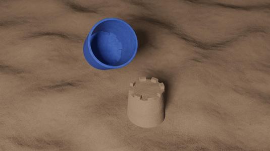 Sand castle bucket with merlons