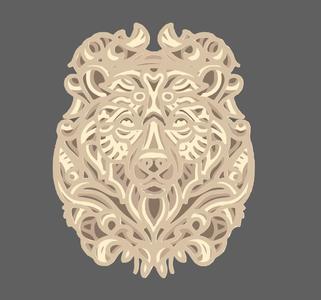 BEAR MULTILAYER 3D MODELS/ 3D LAYER/ 3D MANDALA