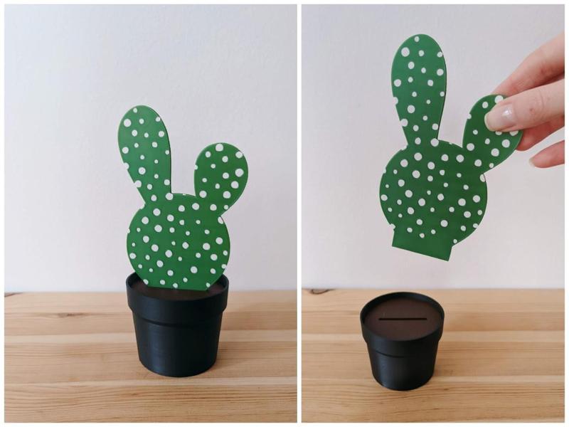 Bunny ear cactus hidden piggy bank