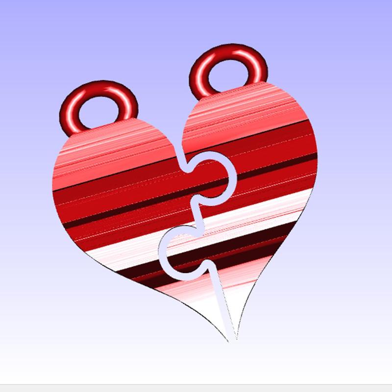 Love Heart Keychain Couple