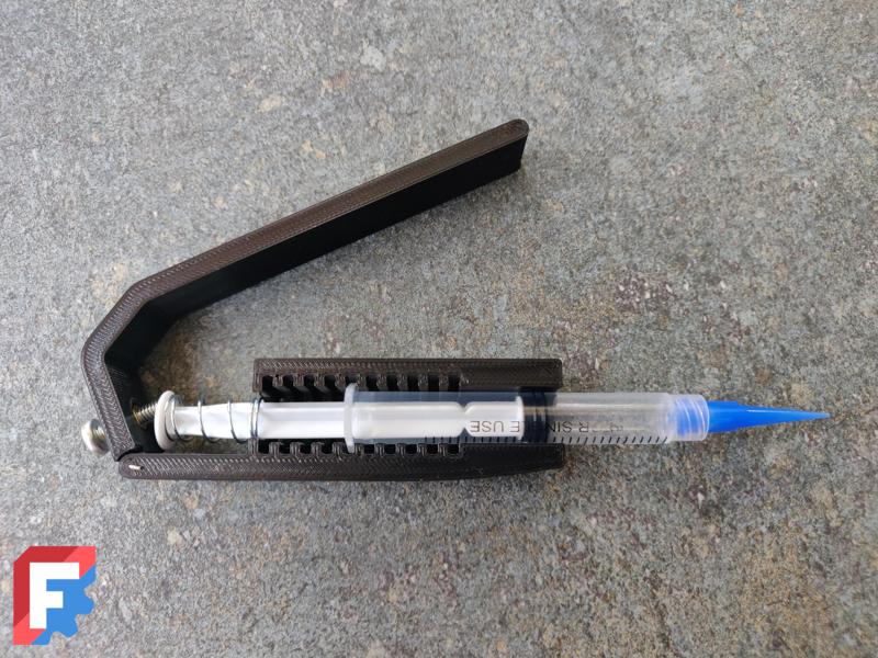 Manual solder flux dispenser for 3ml syringe