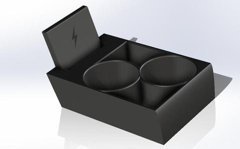 W123 cupholder and wireless charging