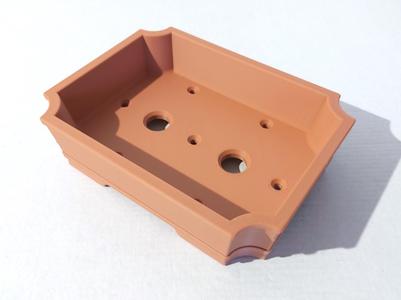 Bonsai pot 33 rectangular curved inward 162x122x42mm