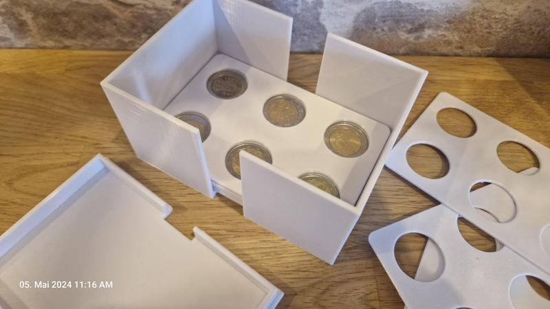 Sammelbox zwei Euro Münzen