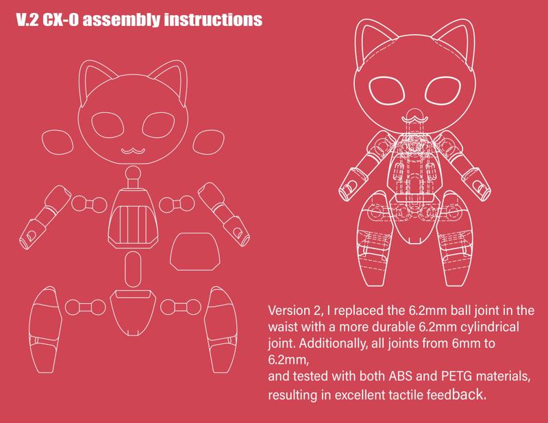 V2-CX-0 Robot Cat Jointed Figure