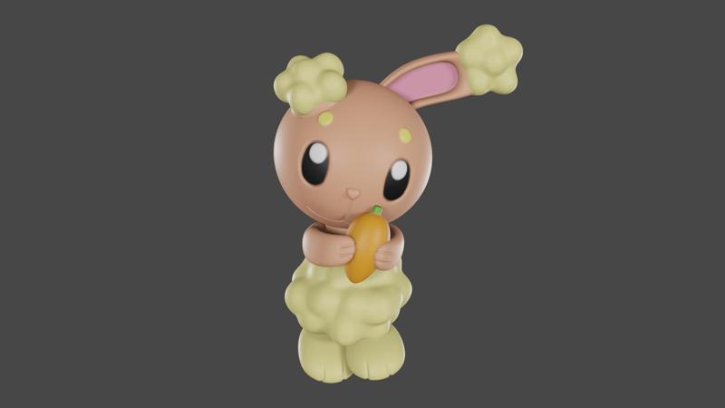 Pokemon inspired, Buneary, Tabletop DnD miniature