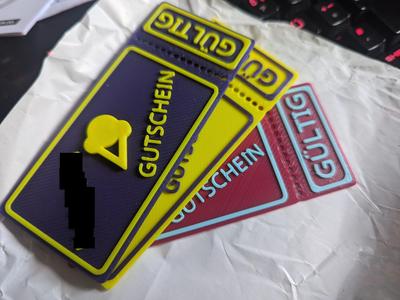 Coupon Ticket / Gutschein with customizeable Text