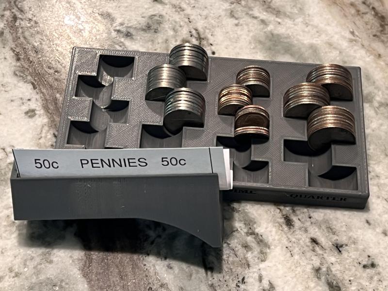 U.S. Coin holder and roller with coin wrapper templates