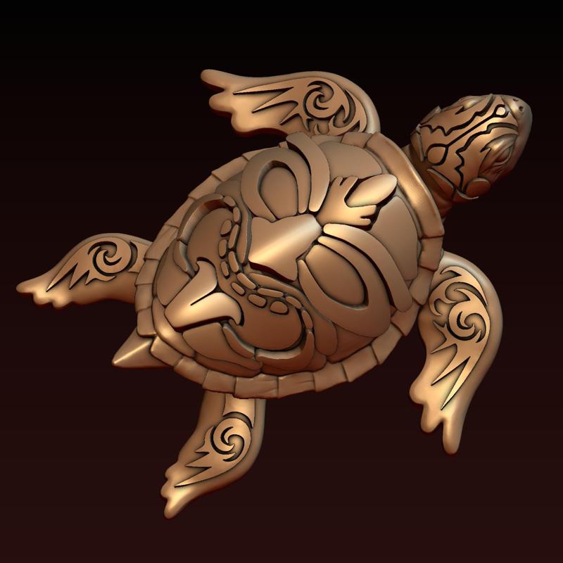 Turtle with Tiki Mask Ornament