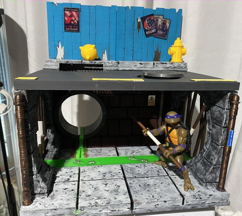 teenage mutant ninja turtles diorama (fits detolf cabinet)